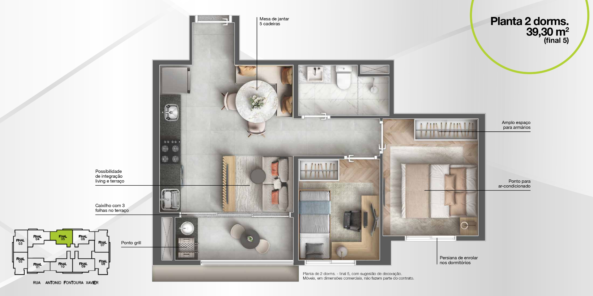 Planta 2 Dorms · 39,30 m²
